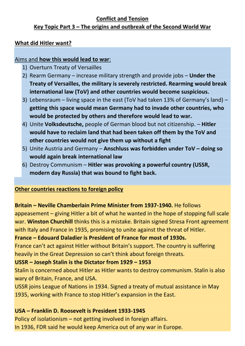 AQA Conflict and Tension knowledge checker