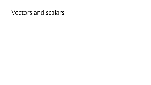 vectors and scalars knowledge organiser