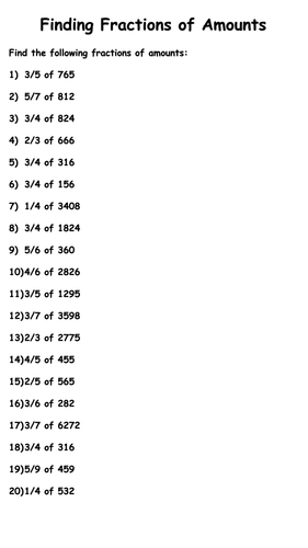 Fractions of Amounts and Finding the Whole Lesson x2