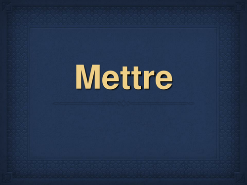 Mettre French Verb PowerPoint Teaching Resources