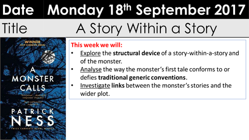 A Monster Calls three weeks of scheme KS3 | Teaching Resources