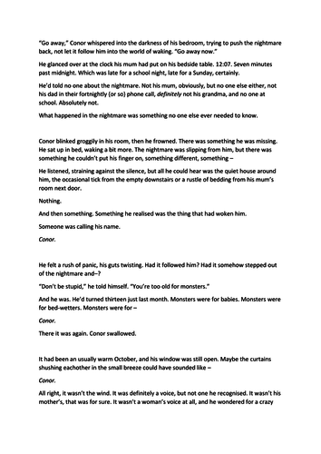 A Monster Calls three weeks of scheme KS3 | Teaching Resources