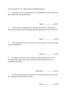 Calculations using v2 = u2 + 2as for GCSE | Teaching Resources