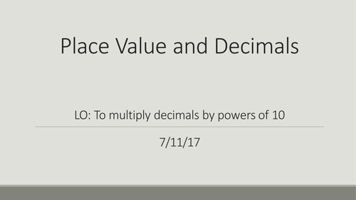 Year 5 and 6 multiply and divide by 10, 100 and 1000