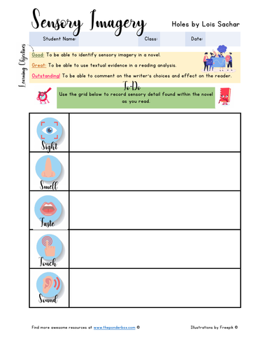 sensory-imagery-in-holes-ks3-teaching-resources