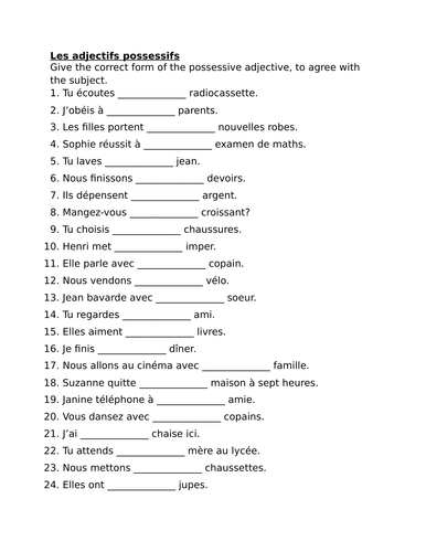 adjectifs-possessifs-french-possessive-adjectives-worksheet-3