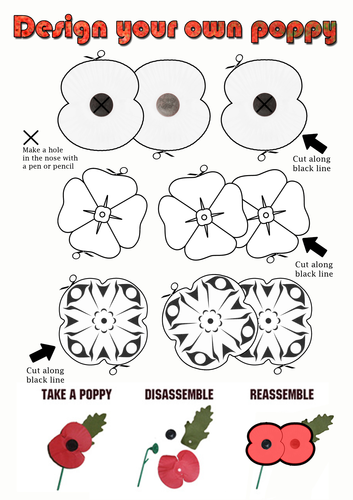 AWESOME!!! Remembrance Design a Poppy Task | Teaching Resources