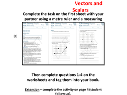 Vectors and scalars task (including worksheet) | Teaching Resources