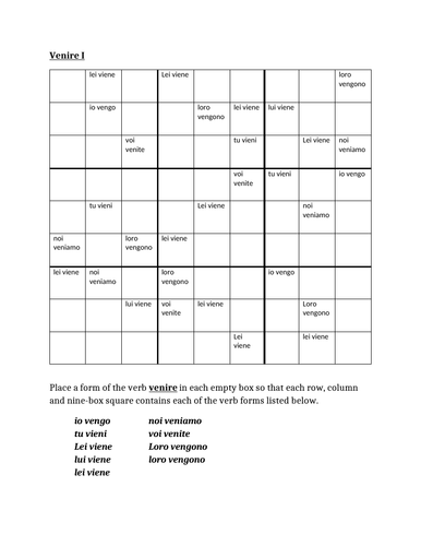 venire-italian-verb-present-tense-sudoku-teaching-resources