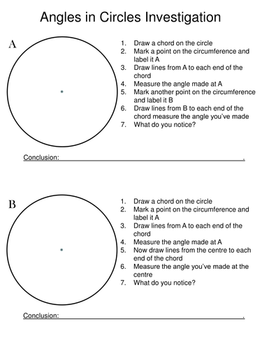 Circle Theorem Investigation | Teaching Resources