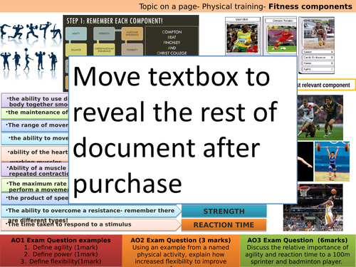 AQA GCSE PE (9-1) Topic on a page - set of 7!- Revision - Exam technique