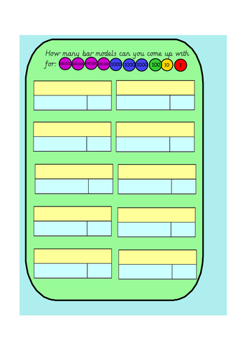 Place Value Counters and Adding 6 Digit Numbers Using Bar Models