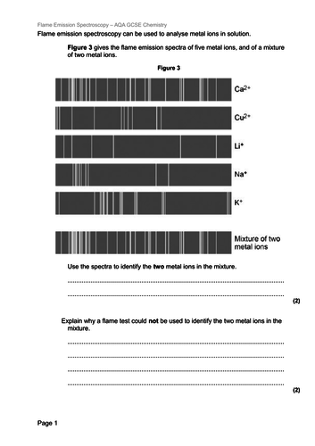 flame test experiment gcse