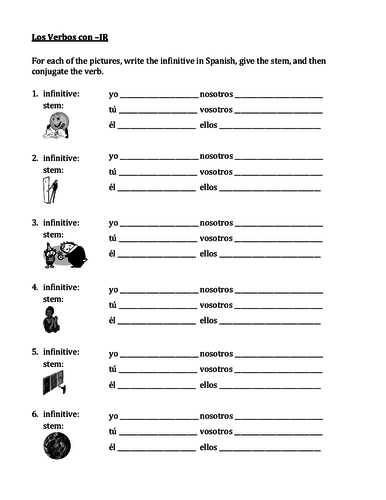 IR Verbs in Spanish Verbos IR Worksheet 2 | Teaching Resources