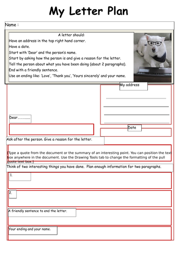 Ks1 And 2 Letter Planning Template Teaching Resources