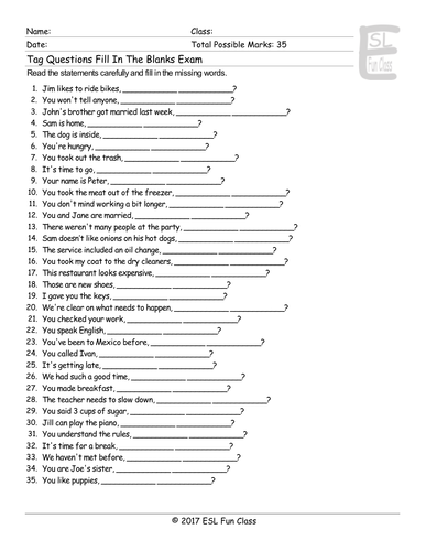 Fun Fill In The Blank Questions