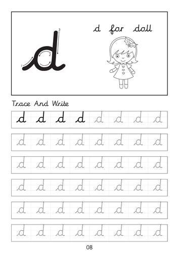 Set of cursive letter A-a to Z-z dot to dot worksheets with pictures ...