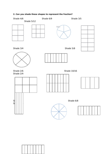 finding fractions of shapes teaching resources