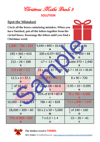 Christmas maths activities ks2 teaching resources