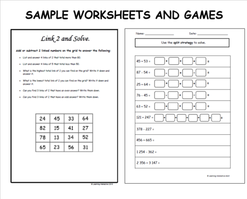 mental computation split strategy bundle years 2 6 teaching resources