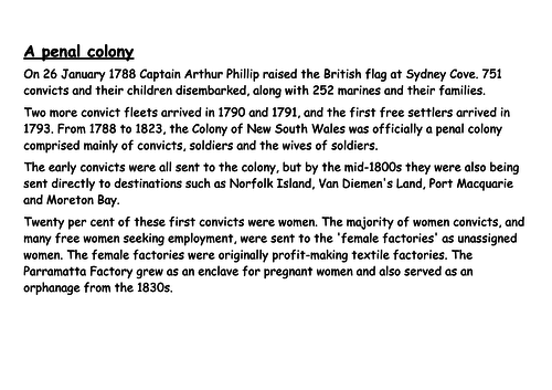 Why were English convicts sent to Australia?