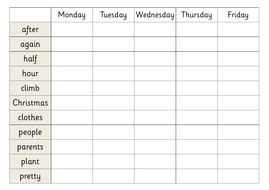 Year 2 Common Exception Word Spelling Grids | Teaching Resources