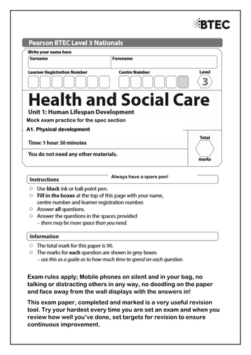 health and social care unit 8 assignment 1