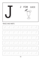 set of simple capital letters a to z line worksheets