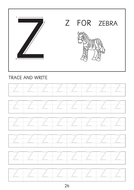 set of simple capital letters a to z line worksheets sheets with