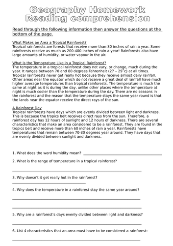 Ecosystems Lesson 3 - Climate of tropical rainforests