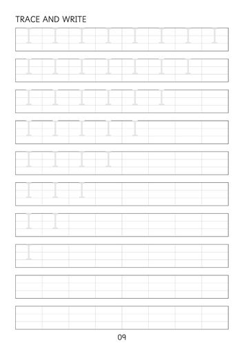 Set of simple capital letters A to Z line worksheets sheets | Teaching ...