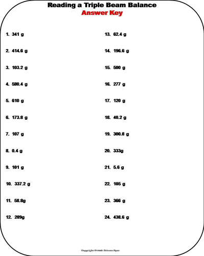 Reading a Triple Beam Balance Task Cards (Measuring Mass: Metric System ...