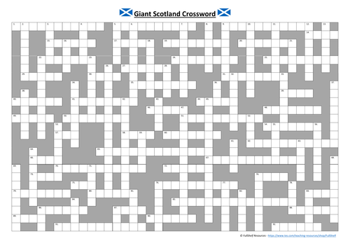 Scotland Quiz Crossword Scottish Topic Teaching Resources