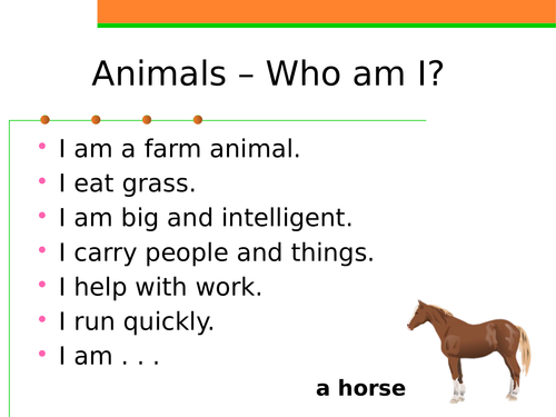 Animals In English Who Am I Teaching Resources