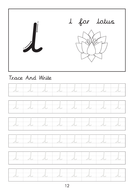 set of cursive small letters a to z line worksheets sheets with