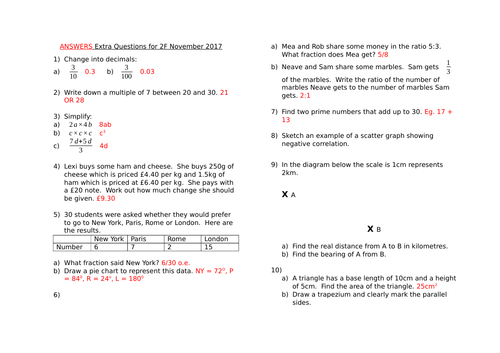 Extra Questions for Edexcel GCSE Maths 2F November 2017 (Answers now ...