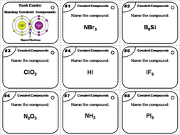 Naming Covalent Compounds Task Cards | Teaching Resources