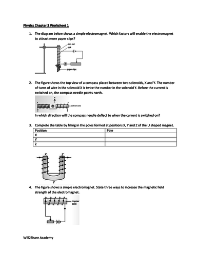 Electromagnetism and D.C. Motors Worksheets and Answers | Teaching
