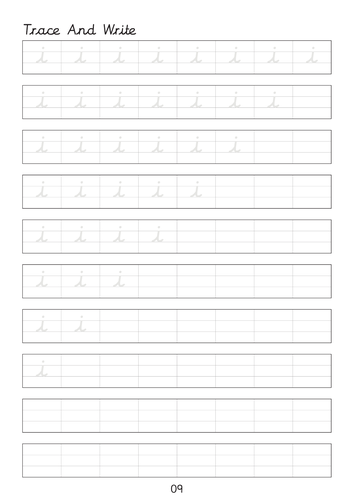 Set of cursive small letters a to z line worksheets sheets | Teaching ...