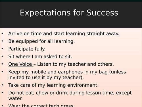Expectations for success