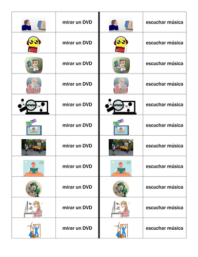 Despues De Las Clases After School Activities In Spanish Dominoes Teaching Resources