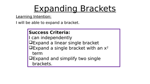 Expanding Brackets By Dannytheref Or Teaching Resources