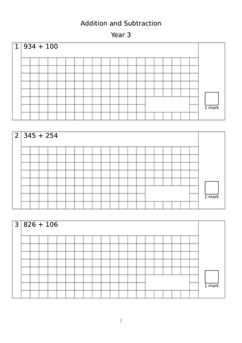 Year 3 Addition and Subtraction