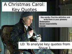 A Christmas Carol Stave One: Quote Analysis/Revision | Teaching Resources