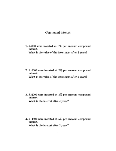 compound interest assignment pdf