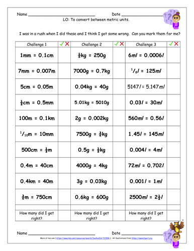 Measures Conversion - KS2 Y5 Y6 Convert between different units of ...