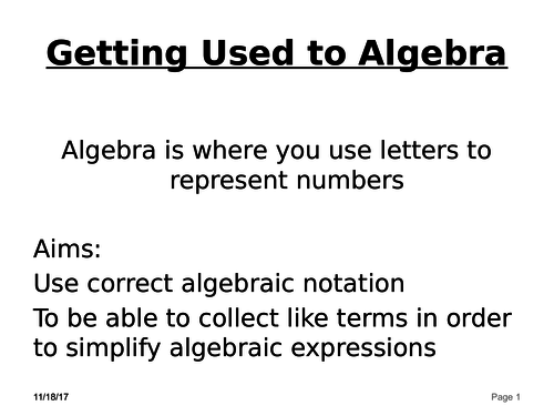 GCSE maths, Intro to algebra, Collect and simplify terms, expanding ...
