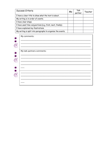 Explanation Text Success Criteria | Teaching Resources