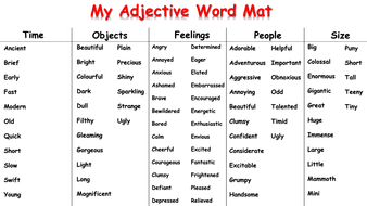 Adjective homework year 5 image