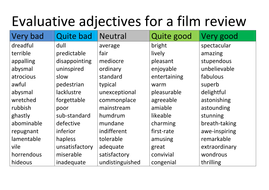 movie review adjectives